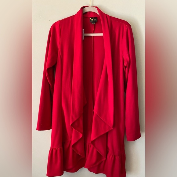 Serena Williams Red Jacket with Shawl Collar M - Picture 6 of 8